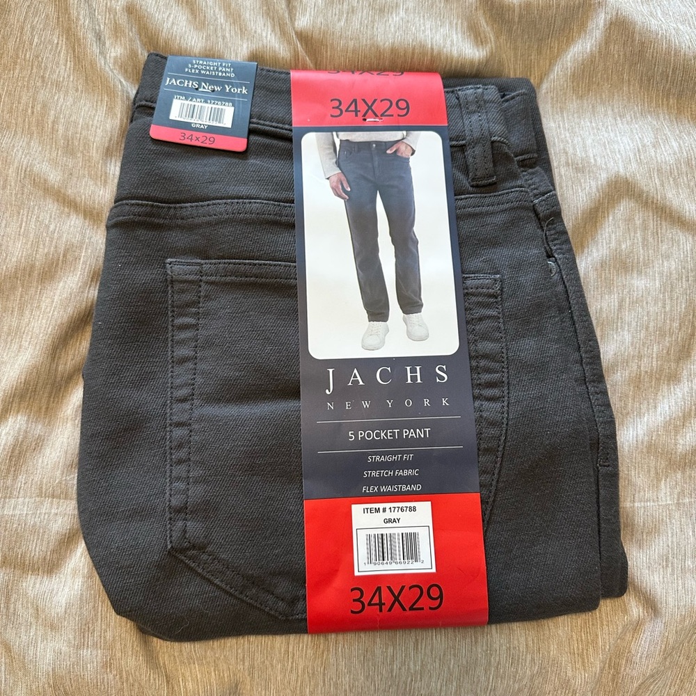 Jachs Charcoal Men's Straight Pants